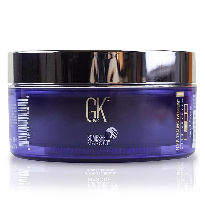 GK HAIR Global Keratin Lavender Bombshell Masque (7.05 Fl Oz/200 g) Semi-Permanent Long Lasting Hair Toning Color Pigments Moisturizing Styling and Coloring Mask for All Hair Types Unisex