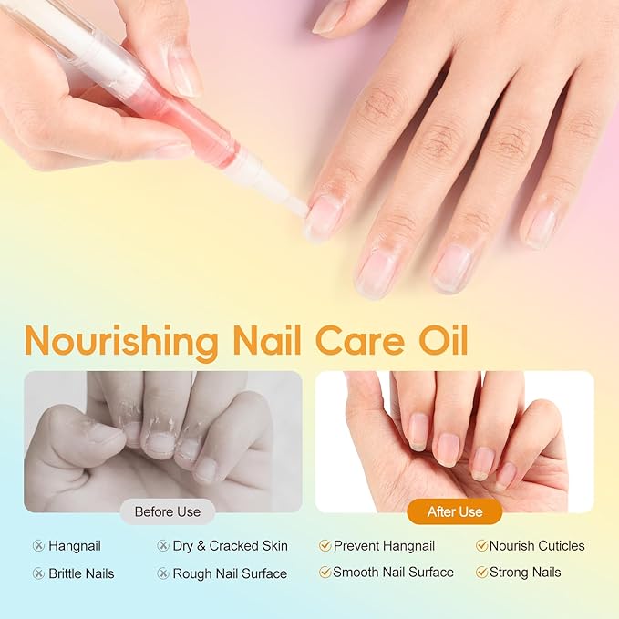 COSCELIA 16PC Cuticle Oil Pens for Nails Care Cuticle Oil Kit Moisturizer Nail Oil Tube Manicure Tools Set DIY at Home for Women
