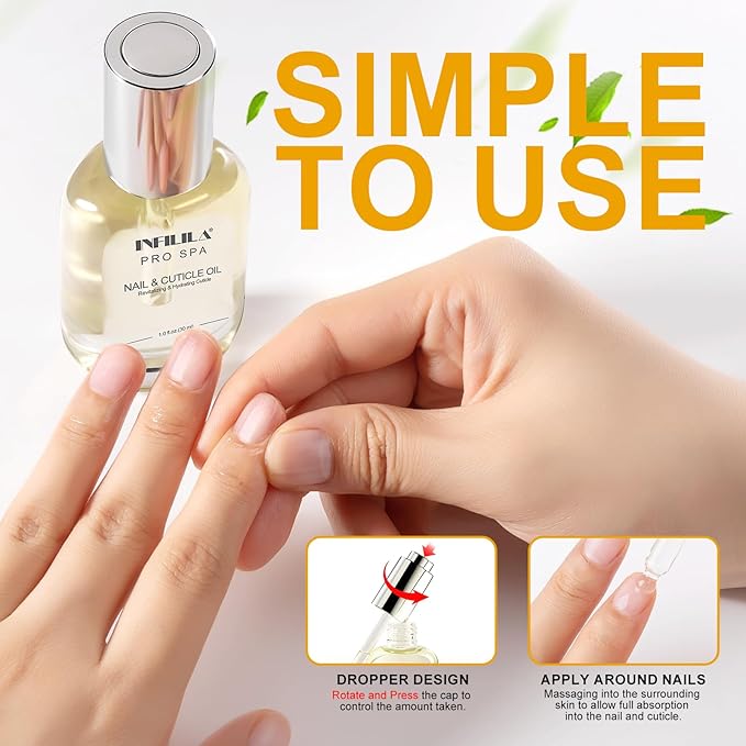 NXJ INFILILA Natural Cuticle Oil for Nails, Deep Hydrating Nail Honey with Vitamin E for Dry Cracked Cuticles and Nails, Growth and Strength Nail Care Product (Milk & Honey)