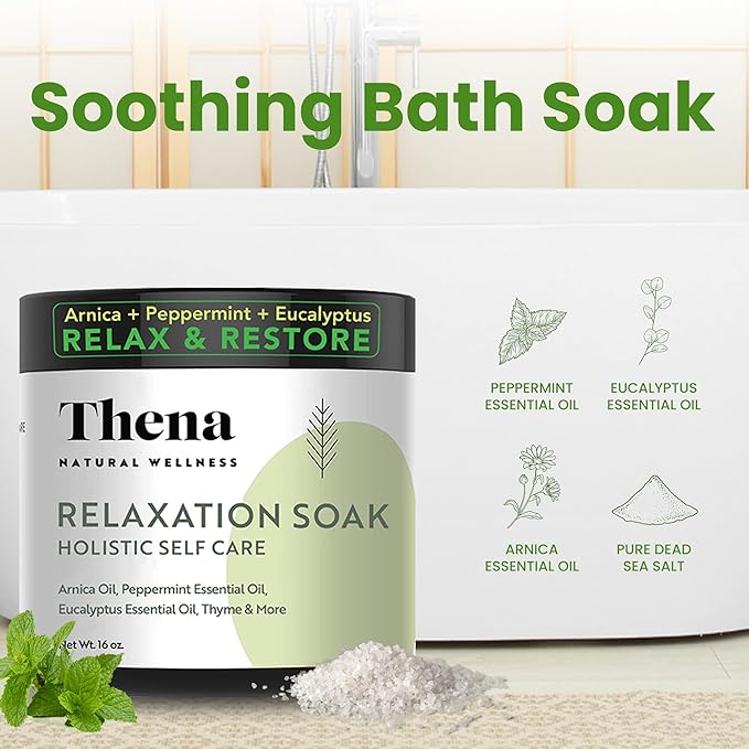 Thena Organic Relaxation Bath Soak and Organic Gentle Hydrating Face Foam Cleanser Bundle