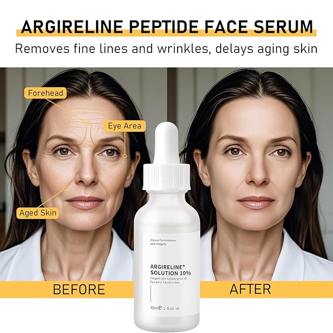 Argireline Serum For Oily Skin, Advanced Anti-Wrinkle Facial Serum For Women, 30 ML/ 2 PCS Moisturizing Argireline 10% Solution For Face, Argireline Peptide.