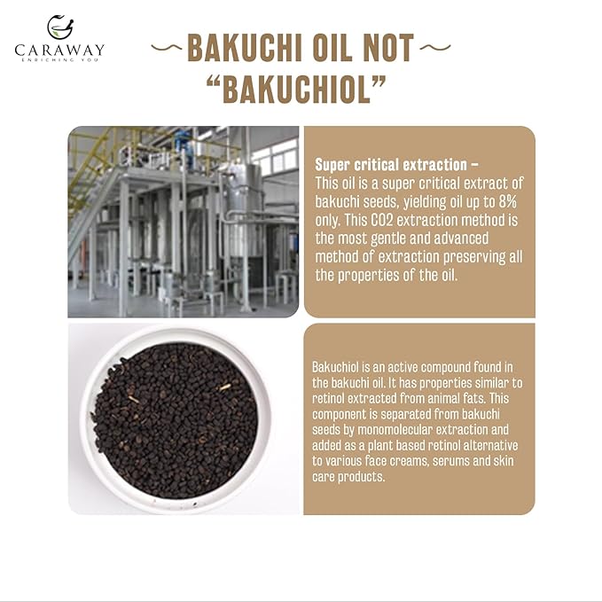 CARAWAY Bakuchiol Oil - 50 ml | Super Critical CO2 Extract | Indian Origin