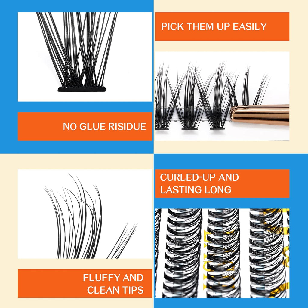 B&Q Lash Clusters 30D-D-9-16MIX 280 Clusters Manga Lashes False Eyelash Lash Extensions Individual Lashes Cluster DIY Eyelash Extensions at Home (30D-D,9-16MIX)