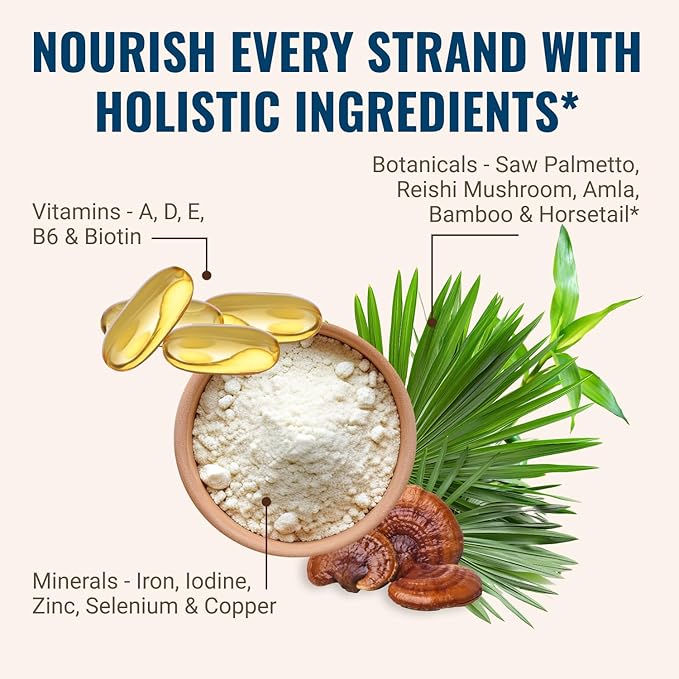 Hair La Vie Live Conscious Clinical Formula Hair Growth Vitamins for Women and Men w/Biotin 5000mcg, Collagen & Saw Palmetto (Pack of 1)