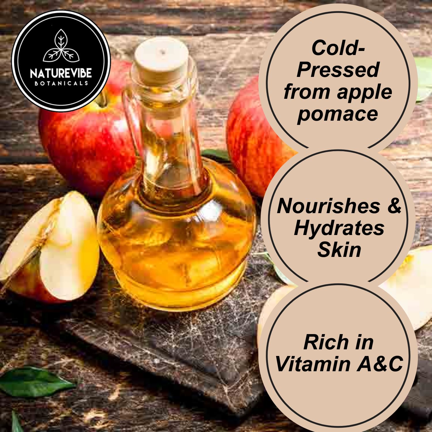 Naturevibe Botanicals Apple Oil 32 Ounces | 100% Pure and Natural | Great for Skin Care and Hair Care