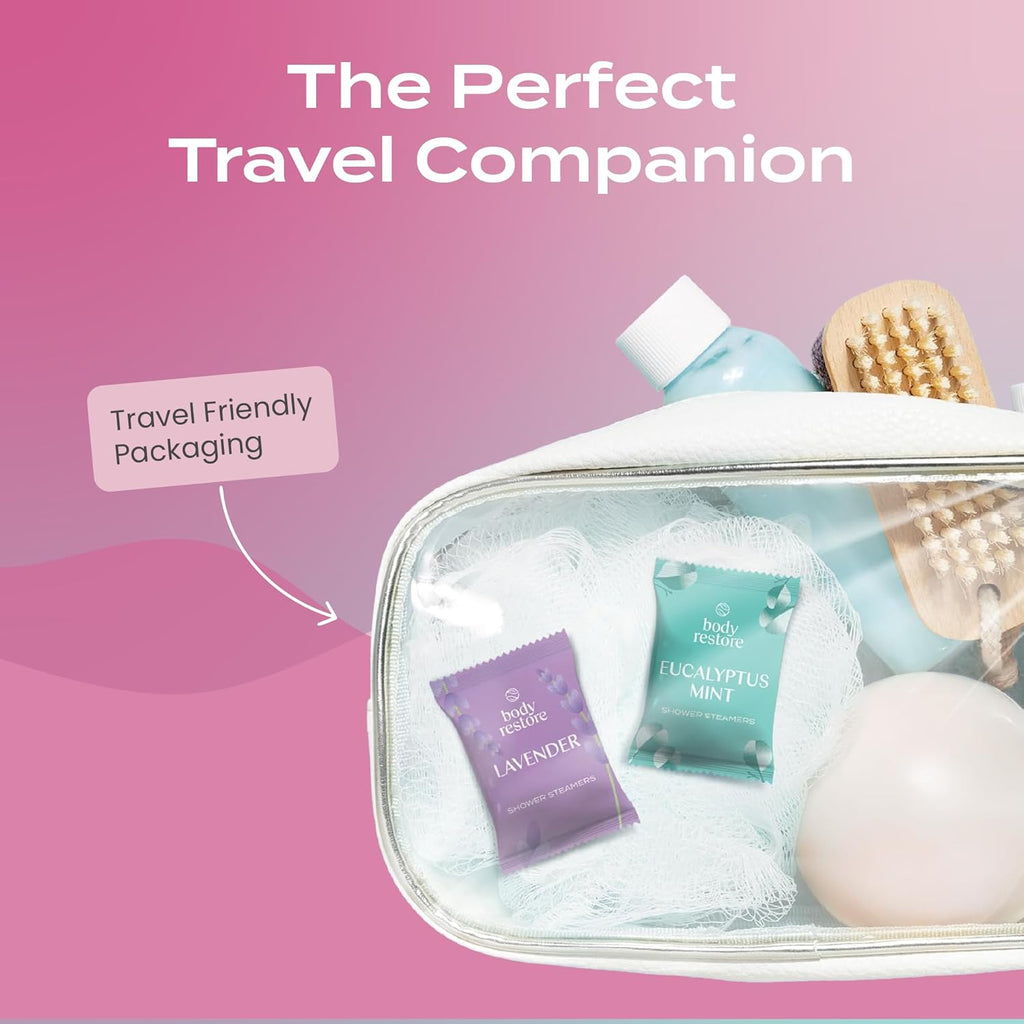 Body Restore Shower Steamers Aromatherapy 15 Pack - Christmas Stocking Stuffers for Men, Birthday Gifts for Women, White Elephant, Relaxation, Self Care - Rose