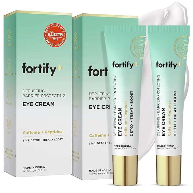 Fortify 9-in-1 Natural Skincare Eye Cream - Anti-Aging & Dark Circle Corrector, Dermatologist Tested - 30ML (Pack of 2)