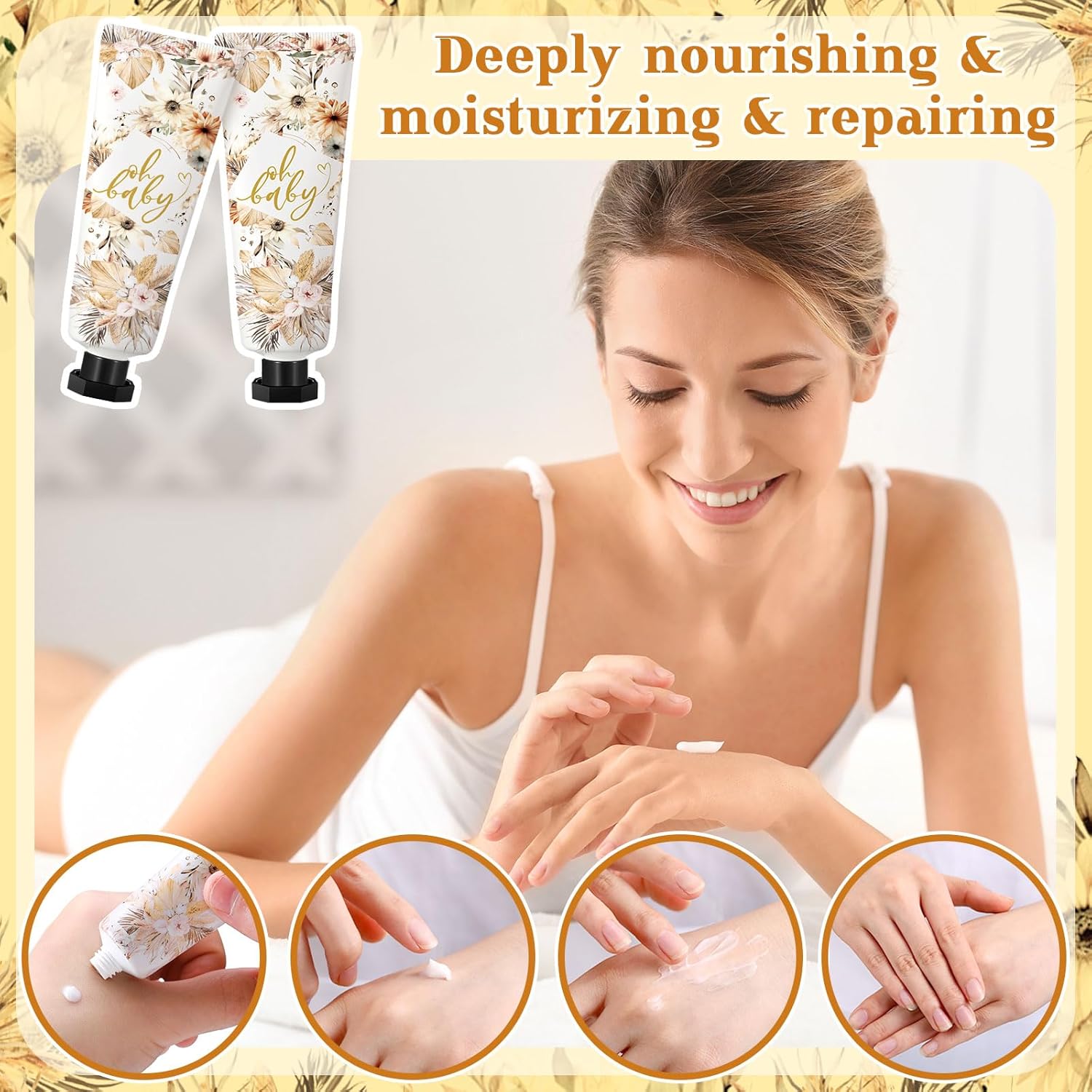 48 Sets Baby Shower Hand Cream Party Favors for Guests Gift Bulk Travel Size Hand Lotion Set for Baby Shower Wedding Christmas(Boho)