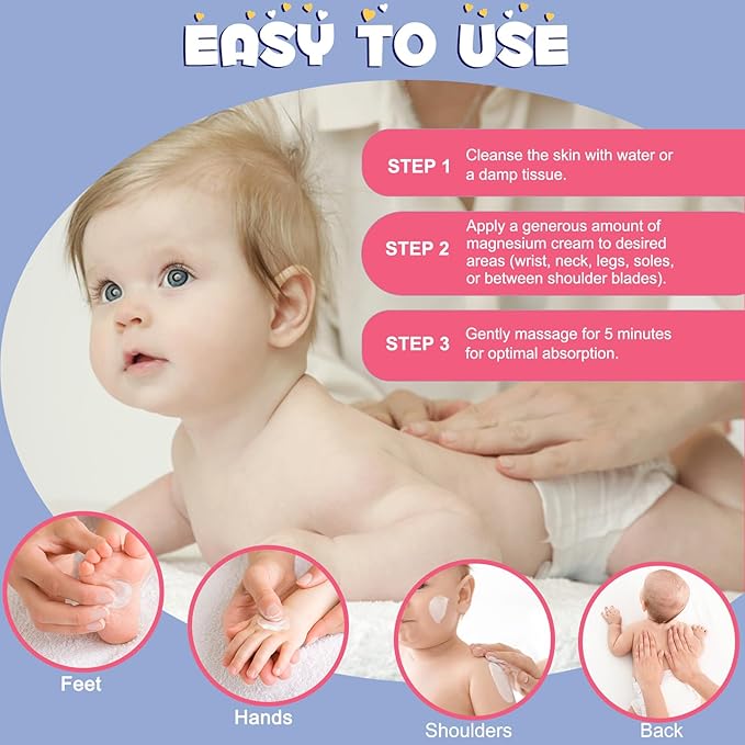 Magnesium Lotion for Kids, Magnesium Cream for Kids, Nourishes Skin, Soothing Relief & Relaxation, Improve Sleep, Magnesium Lotion for Sleep with Calendula, Aloe Vera And Shea Butter 5.3 oz