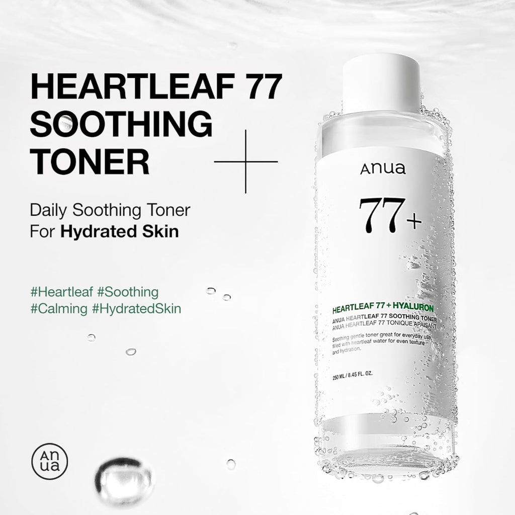 Anua Heartleaf 77 Soothing Toner I pH 5.5 Skin Trouble Care, Calming Skin, Refreshing, Purifying (500ml / 16.9 fl.oz.)