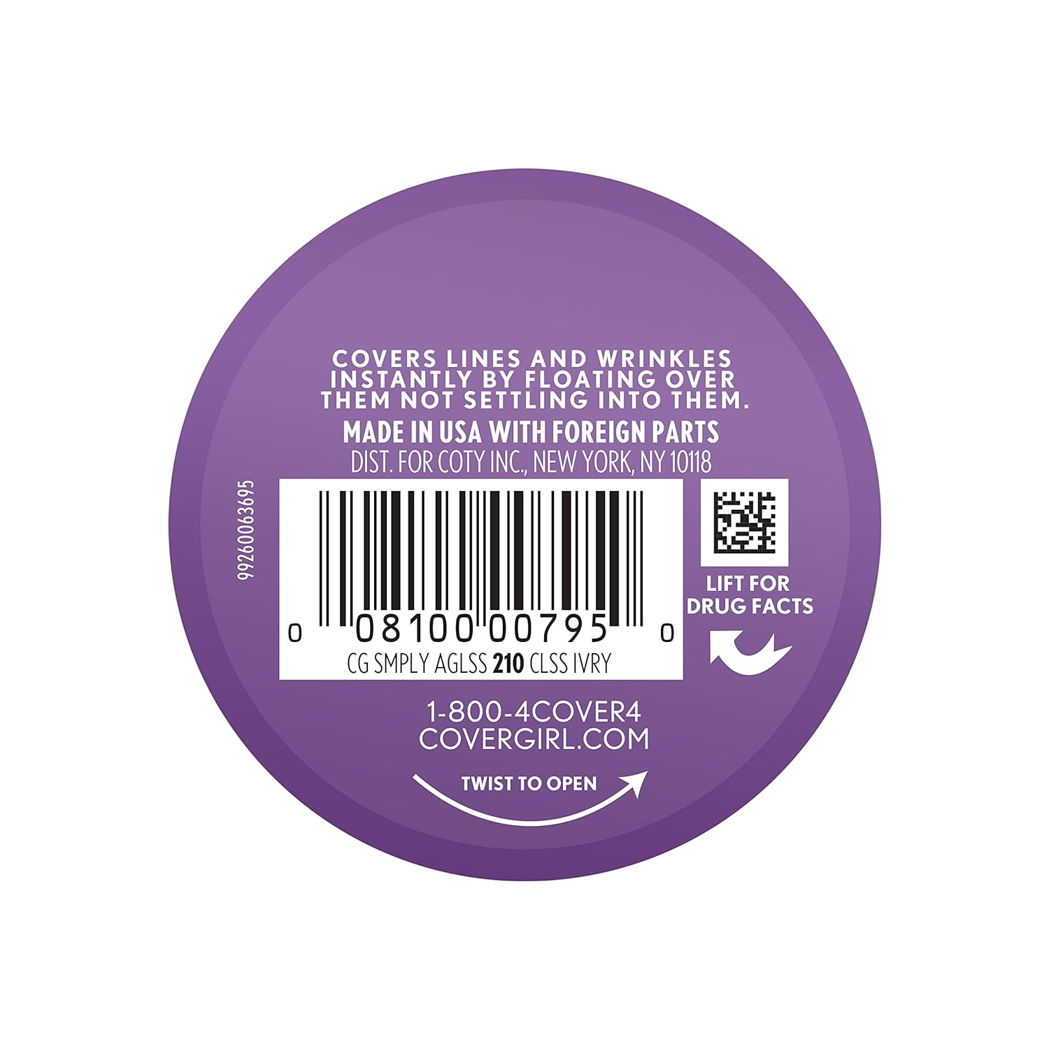 COVERGIRL+OLAY Simply Ageless Instant Wrinkle-Defying Foundation, 210 Classic Ivory, 0.44 Fl Oz (Pack of 1)