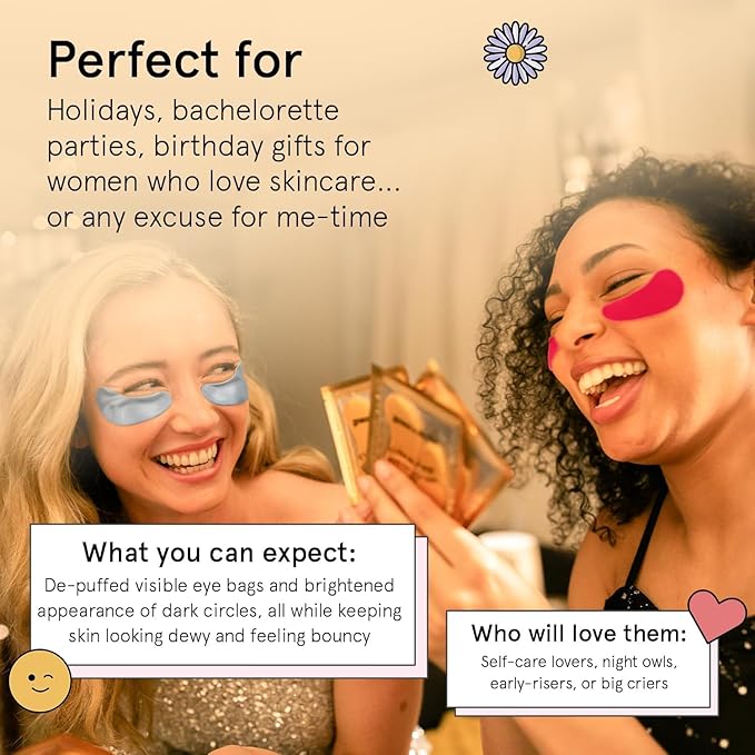 grace & stella Award Winning Under Eye Mask Reduce Dark Circles, Puffy Eyes, Undereye Bags, Wrinkles, Gel Under Eye Patches, Birthday Gifts for Women - Vegan Cruelty-Free Self Care (48 Pairs, Blue)