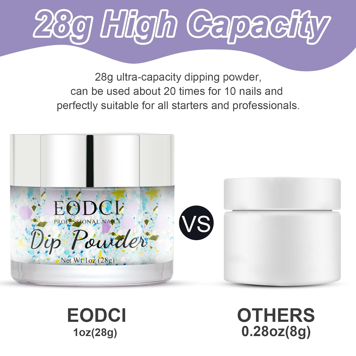 Dip Nail Powder, Moon Star Glitter Color Dip Powder Nail Art Starter Manicure DIY - No Needed Nail Lamp Curing - Long lasting Odor-Free Nail color for Professionals & At-Home - 1 oz