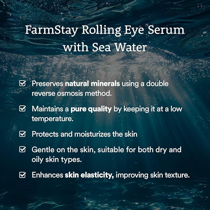 Farmstay Hyaluronic Acid Roll-on Eye Serum with 2% Niacinamide & Collagen – Hydrating Korean Eye Roller for Dark Circles, Puffy Eyes & Wrinkles – 0.84 fl. oz.