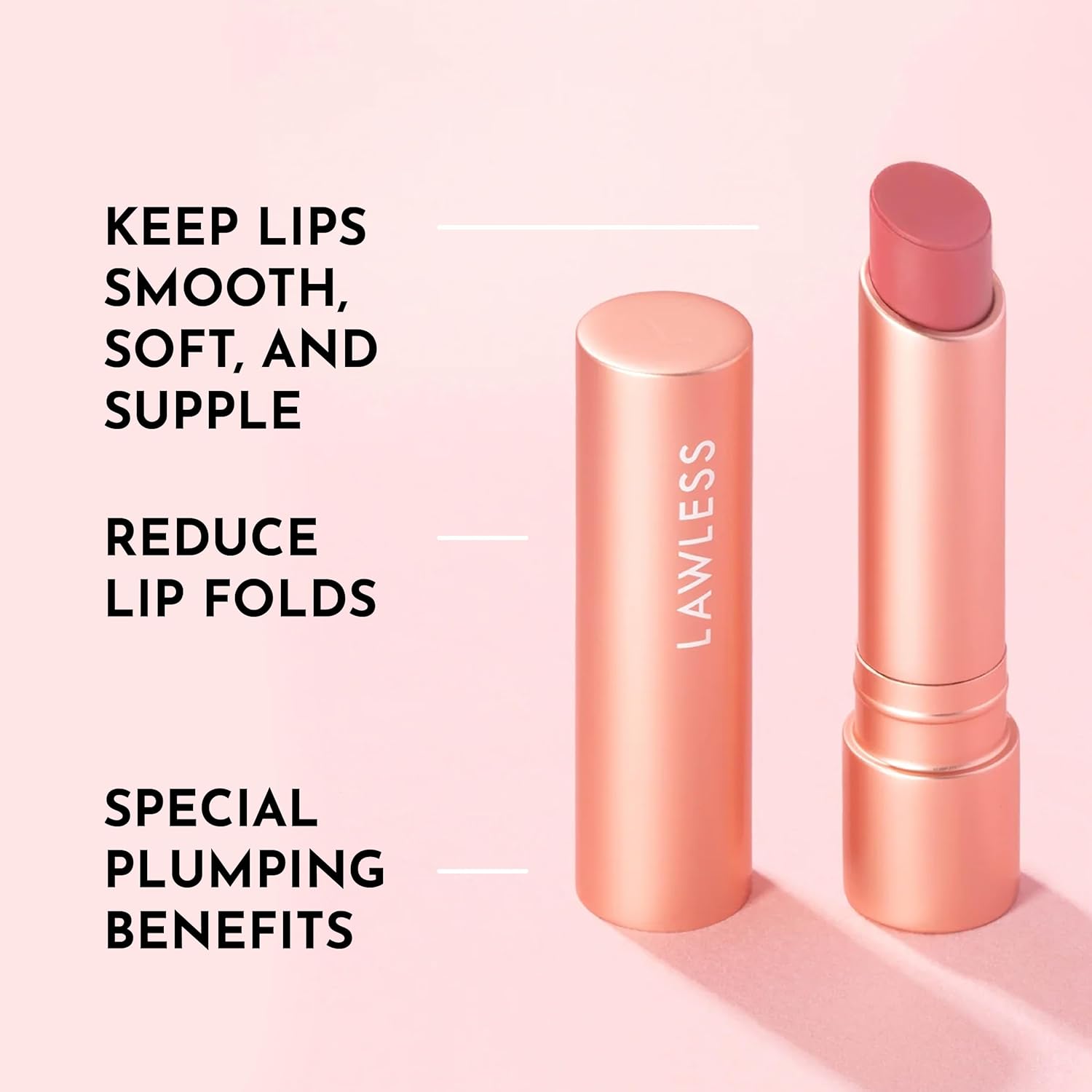 Lawless Forget the Filler Lip Plumping Line Smoothing Tinted Balm - Posey - Premium Tinted Lip Balm with Natural Ingredients to Plump and Smooth Lips for a Firmer, Fuller Look - 0.09 oz