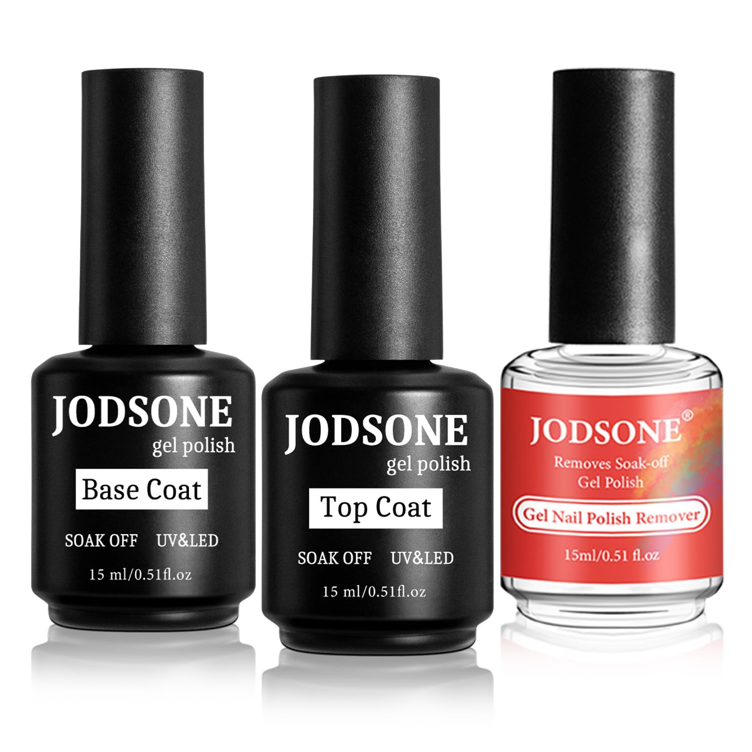 JODSONE Gel Nail Remover Quick Gel Nail Polish Remover and Base Coat Top Coat Simple Set is Suitable for Beginners to Try