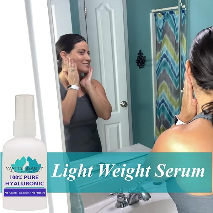 Anti Aging Wrinkle Serum of 100% Pure Hyaluronic Acid for Face and Body - No Alcohol, 4 oz