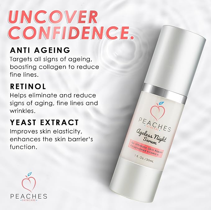 Retinol Serum for Face – Vitamin A Concentrate to Support Radiant, Even-Looking Skin – Plant-Based Facial Formula – Ageless Night Serum (1 oz)