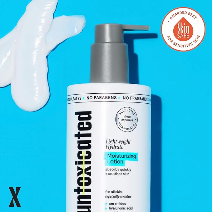 Moisturizing Lotion - Daily Face Moisturizer & Body Lotion for Sensitive Skin - Ceramides & Hyaluronic Acid - No Common Irritants - Non-Comedogenic - Oil-Free - Fragrance Free - 10 Ounce