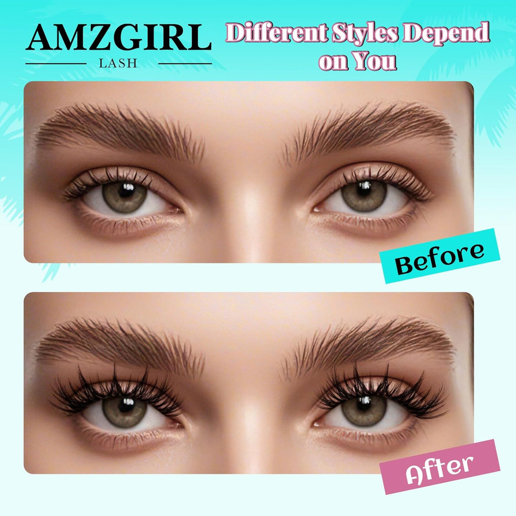 Fairy Eyelash Clusters DIY 144Pcs Lash Extension Kit Natural Lashes Clusters Kit with Lash White Bond and Seal,Lash Remover and Tweezers for Anime Cluster Eyelash Extensions Kit(Holiday,C-Mix8-18mm)