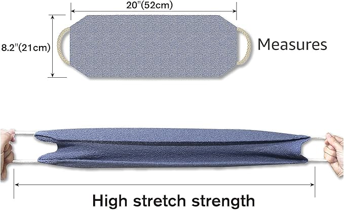 Evridwear Exfoliating Back Scrubber with Handles Two Sides for Body Shower Deep Cleans Skin Massages Invigorating Blood Circulation Men Women One Size (2 Pack Blue)