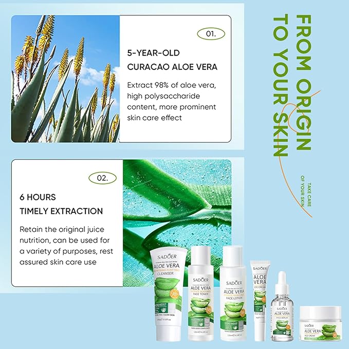 Aloe Vera Daily Skin Care Gift Box Set Daily Moisturizing & Nourishing Fresh Orange Essence Skin Care Set Vitamin Essence Six-piece Set For Valentine's Day And Festival Gift