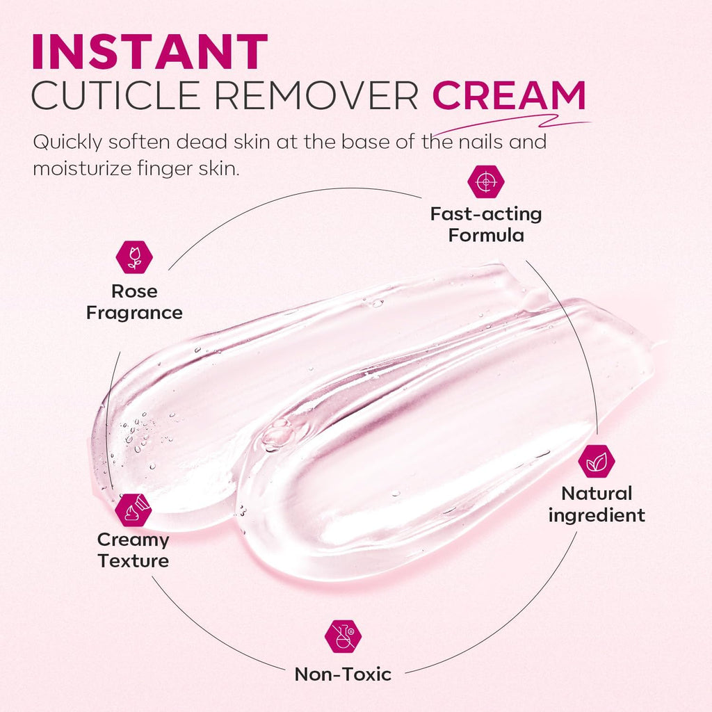 Modelones Cuticle Remover Cream Cuticle Softener Nail Repair for Damaged Nails Cuticle Remover Liquid for Nail Care Manicure Kit for Women 60ML 2.12 FL OZ