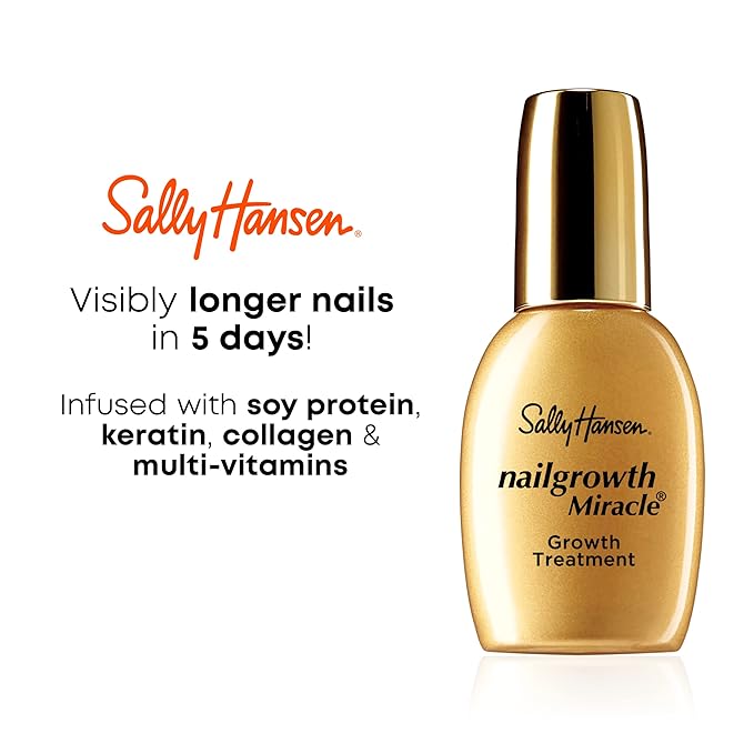 Sally Hansen Nailgrowth Miracle®, Growth Treatment, Nail Protectant, Infused with Soy Protein, Keratin, Collagen, and Multi-Vitamins