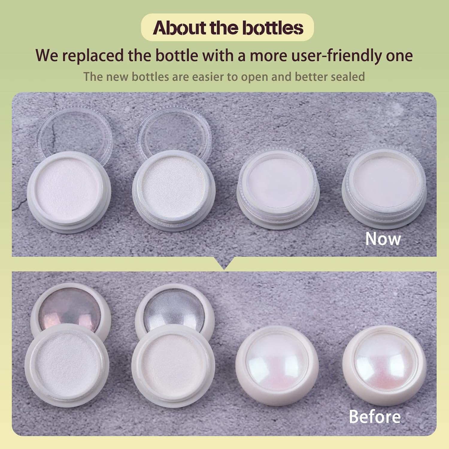 Artdone 4 Jars Chrome Nail Powder Metallic Mirror Effect Pigment Chrome Iridescent Aurora Nail Glitter Mermaid White Pearl Glitter Dust Kit for Gel Polish Nail Art Decoration, Resin Craft