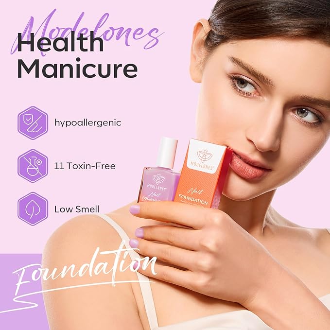 modelones Nail Strengthener Jelly Purple Nail Repair for Damaged Nails Strengthening Polish 15ml Nail Growth and Strengthener Natural Concealer Foundation Nail Care Gifts for Women