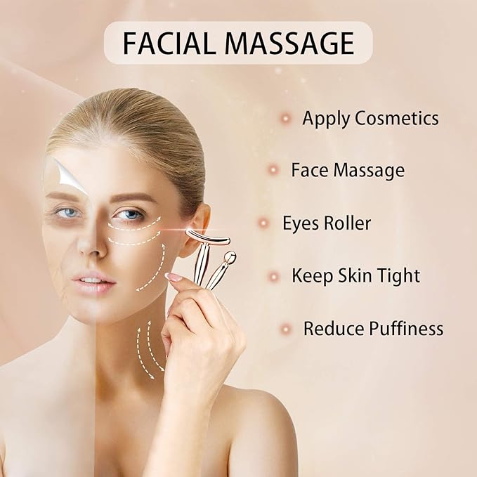 3Pcs Metal Eye and Face Cream Applicator Stick Cosmetics Spoon Spatula, Massager Tool for Facial Massage, Reduce Puffiness (Silver)