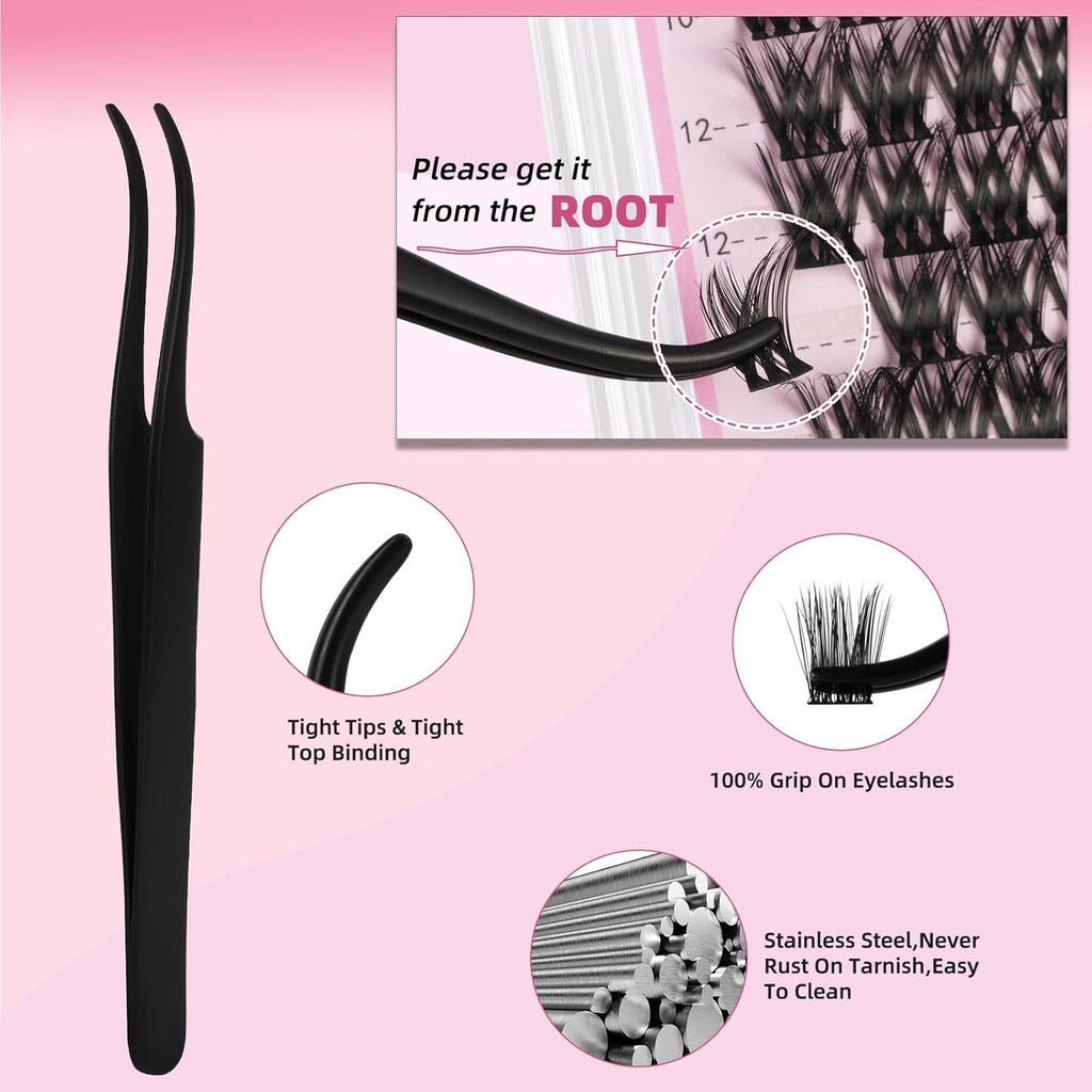 Lash Clusters kit 8-18mm DIY Lash Extension Kit 168 Natural Lash Clusters 0.07D D Curl Wispy Individual Eyelash Clusters False Lashes Eye Lash Extension Lash Kits