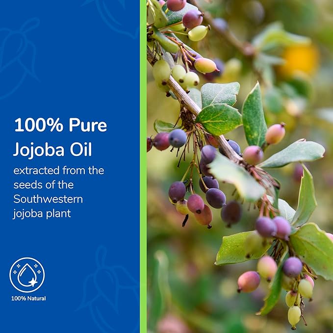 Earth’s Care Jojoba Oil - 100% Pure Jojoba Oil for Hair, Skin and Nails - Cold Pressed - Nourishing Natural Moisturizer - 8 FL OZ
