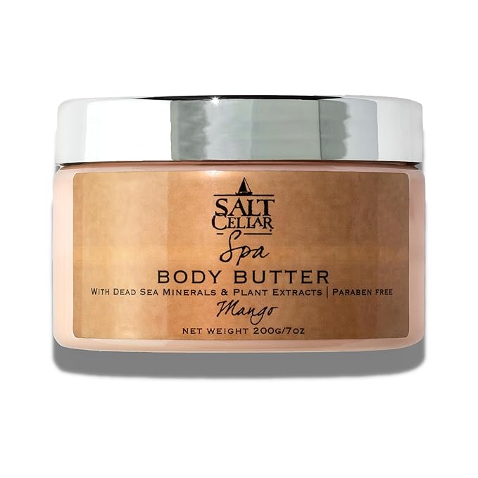 Salt Cellar Spa Mango Body Butter for Women, Made with Dead Sea Minerals, Shea Butter and Plant Extracts, Luxurious Skin Rejuvenation and Moisturization, Made in Israel, Cruelty-Free, Paraben Free