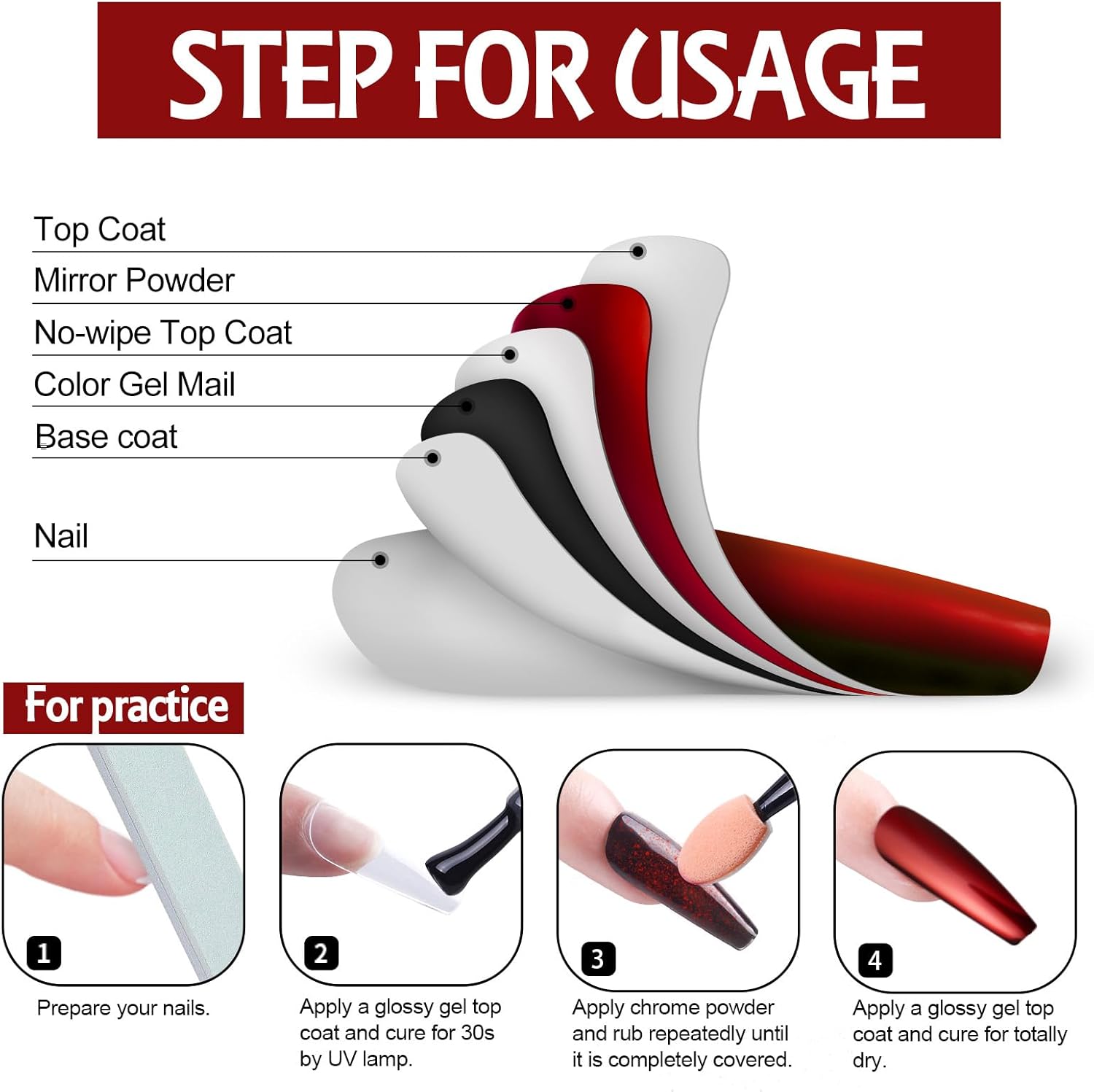 Artdone 16Jars Chrome Nail Powder Magic White Pearl Kit Mirror Effect Silver Metallic Holographic Dip Nail Powder for Resin Craft & Nail Art Fimo, Decoration Iridescent Aurora Mermaid Pigment