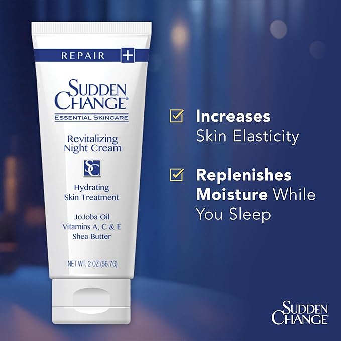 Sudden Change Revitalizing Night Cream - Face Lotion For Deep Wrinkles - Clinically Proven & Recommended By Professionals - Collagen & Elastin Booster - Reduce Fine Lines & Wrinkles In 2 Weeks, 2 Oz