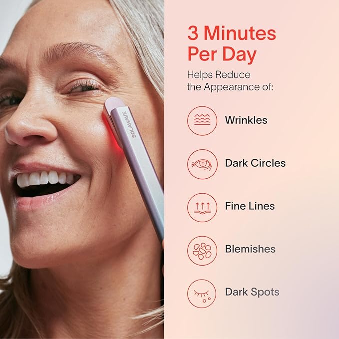 Solawave Red Light Therapy Starter Kit | 4-in-1 Radiant Renewal Wand, Serum and Refill Bundle | Anti-Aging Facial Device with Skin Therapy Activating Serum for Microcurrent and Galvanic Current