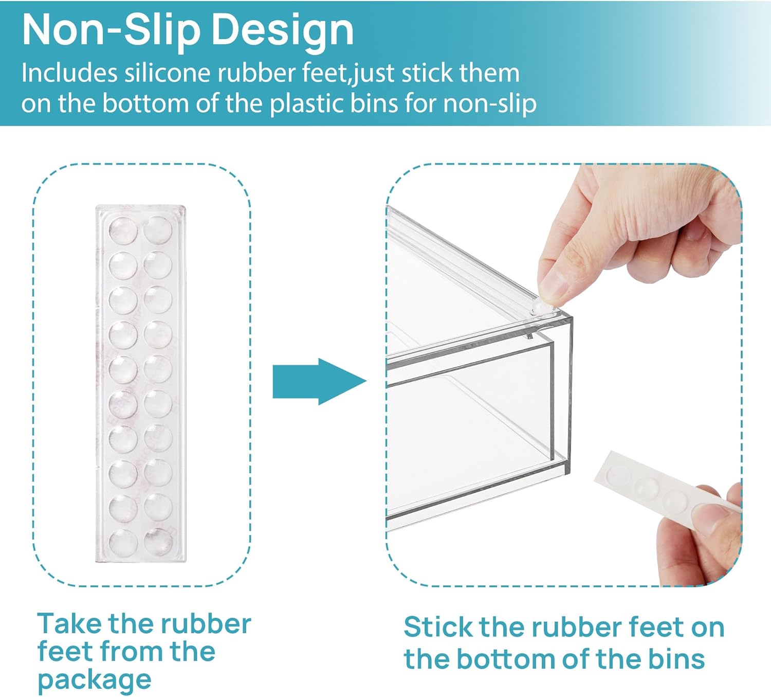 Vtopmart 12.1''W Clear Stackable Storage Drawers,8 Pack Acrylic Plastic Organizers Bins for Makeup Palettes, Cosmetics and Beauty Supplies,Ideal for Vanity, Bathroom,Cabinet,Desk Organization