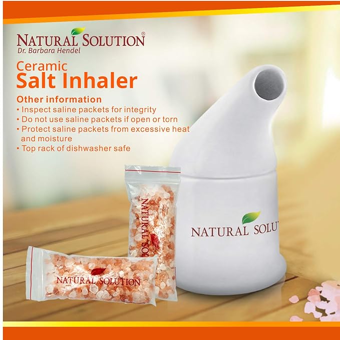 Himalayan Pink Salt, Ceramic Salt Inhaler with Natural Rose Facial Tissue, 1.9 Lbs