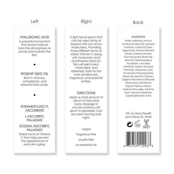 Deep Steep-Skin Care Line- Face Serums (1 oz, Vitamin C Serum)