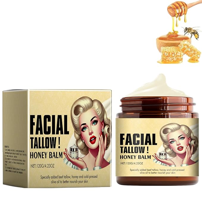 Whipp Beef Tallow and Honey Balm,Beef Tallow for Skin Grass Fed Tallow and Honey Balm,Grass Fed Grass Finished Organic Face Cream,Body Lotion and Lip Balm