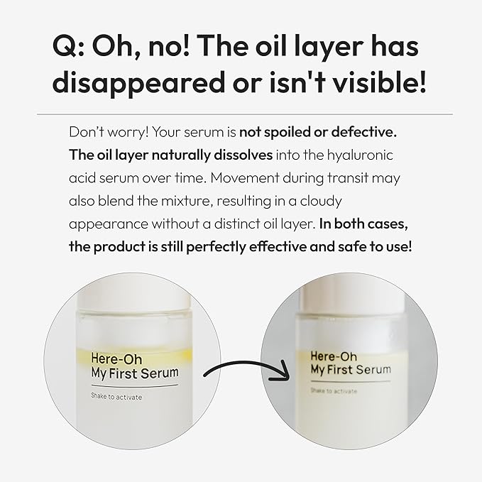 Here-Oh My First Hydrating Serum with Hyaluronic Acid | Bubble Texture Face Serum for Skin Barrier Repair and Glowing Skin | Korean Serum for Dry Skin & Sensitive Skin (4.90 fl oz)