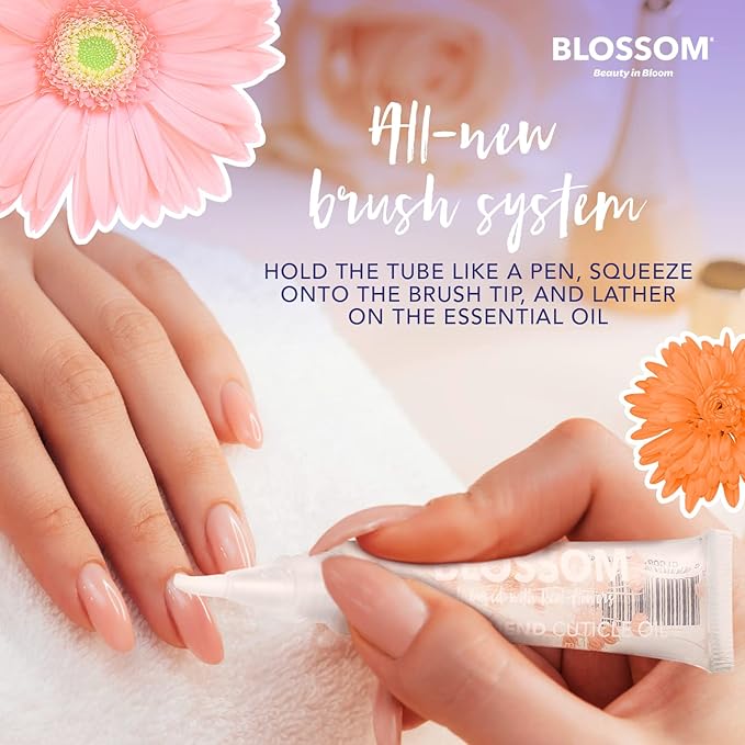 Blossom Cuticle Oil Pen for Nails, On the Mend Scented Travel Nail Oil for Growth and Strength, Infused with Real Flowers 0.34oz, Rose