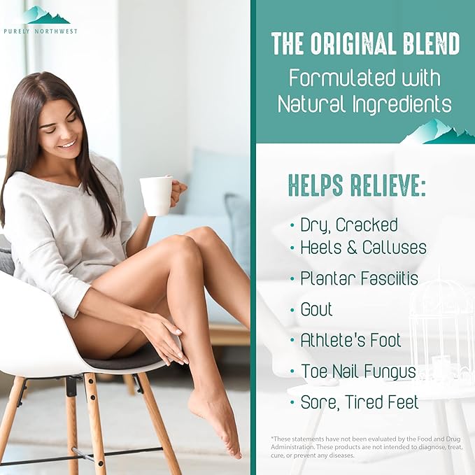 Natural Tea Tree Oil Foot Soak-Made in the USA for Ingrown Toenails, Athletes Foot Burning & Itching-Stubborn Foot Odor & Softens Callouses-Purely Northwest-2 LB