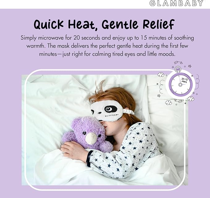 GlamBaby Eye Care - Unbearable Bump™ Eye Mask - Stye Mask for Kids - One Heat and Cooling mask - Microwave Safe