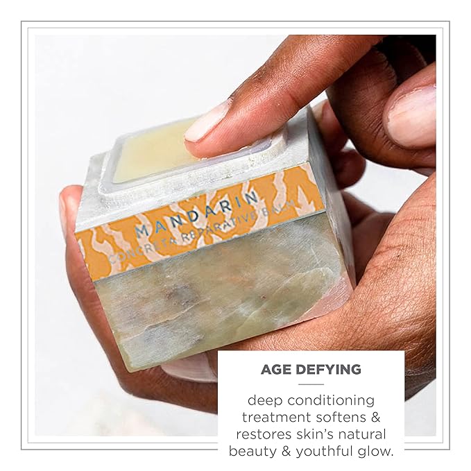 Zents Concreta Firming Repair Balm & Solid Parfum (Mandarin Fragrance) | Moisturizing Shea Butter & Coconut Oil for Skin | 1.25 fl oz