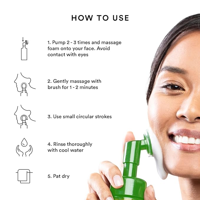 WOW Skin Science Aloe Vera Exfoliating Face Wash w/Soft Brush, Foaming Facial Cleanser For All Skin Types, Acne Face Wash for Women, Facial Skin Care Products, Men's Face Wash Facial Scrub (100ml)