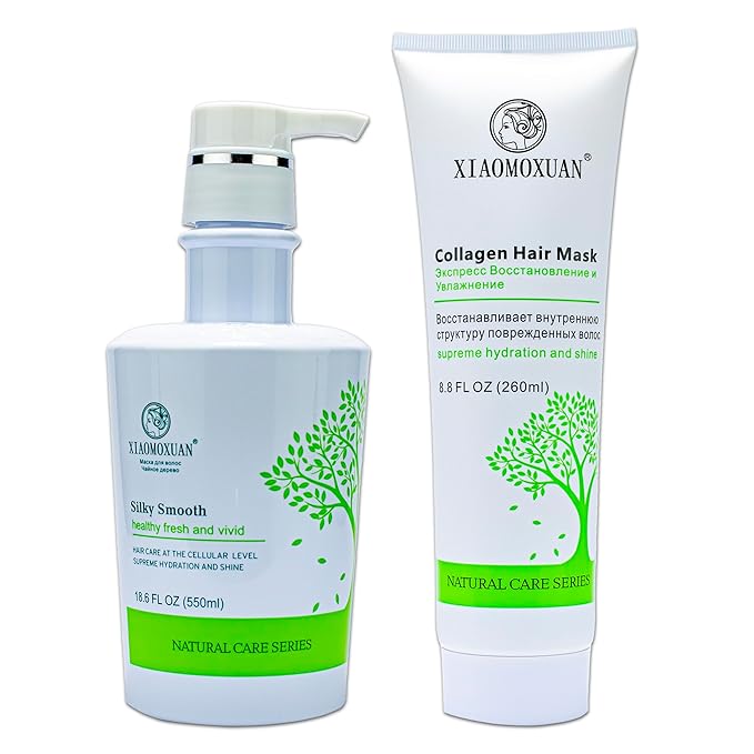 Xiaomoxuan Tea Tree Hair Masque - Intensive Hydration and Collagen Treatment for Dry, Damaged Hair and Scalp Care
