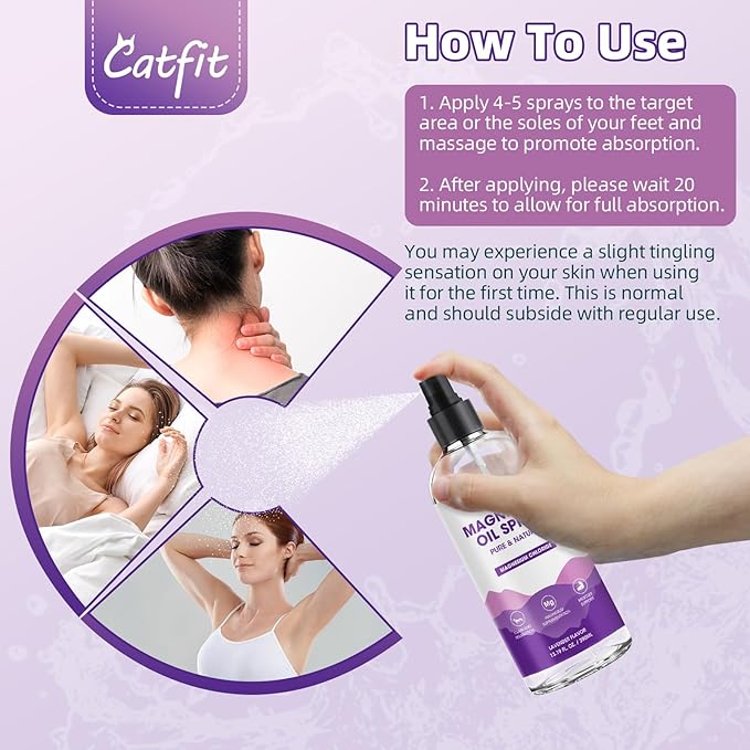 Magnesium Oil Spray - Pure & Natural Magnesium chloride Oil - Topical Magnesium Spray for Feet and Sleep, Soothing Muscles, Mood Support - High Absorption - Lavender Flavor 390ml(13.19 Oz)