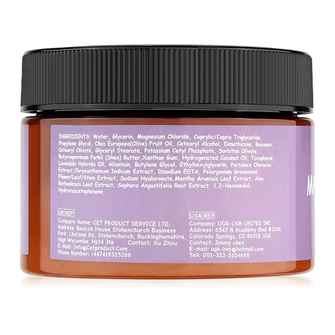 LEPONIX Magnesium Cream for Sleep - Topical Magnesium Lotion for Muscle Relaxation, Leg Cramps, Pain Relief & Better Sleep, Soothing Magnesium Body Butter for Adults & Kids (120ml, Lavender)